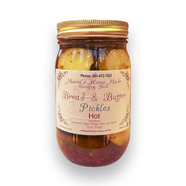 Hot Bread & Butter Pickles, 18oz - 1
