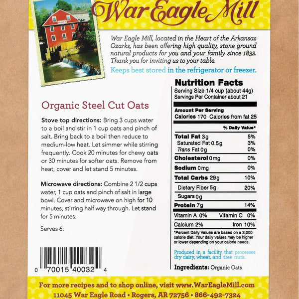 Organic Steel Cut Oats, 2lb - 2